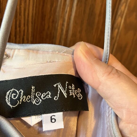 Chelsea Nites Size 6 Gray Shimmery Cocktail Party Cruise Dress Formal Gown - Picture 8 of 9